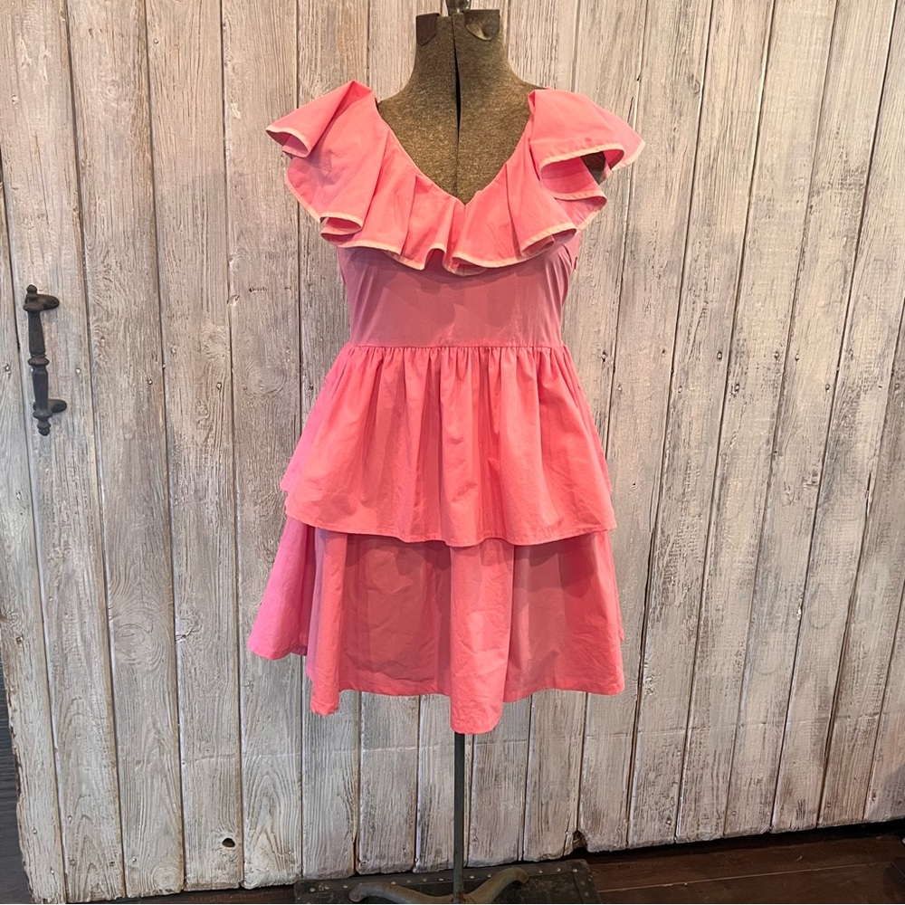 Pink Ruffled Tiered Dress